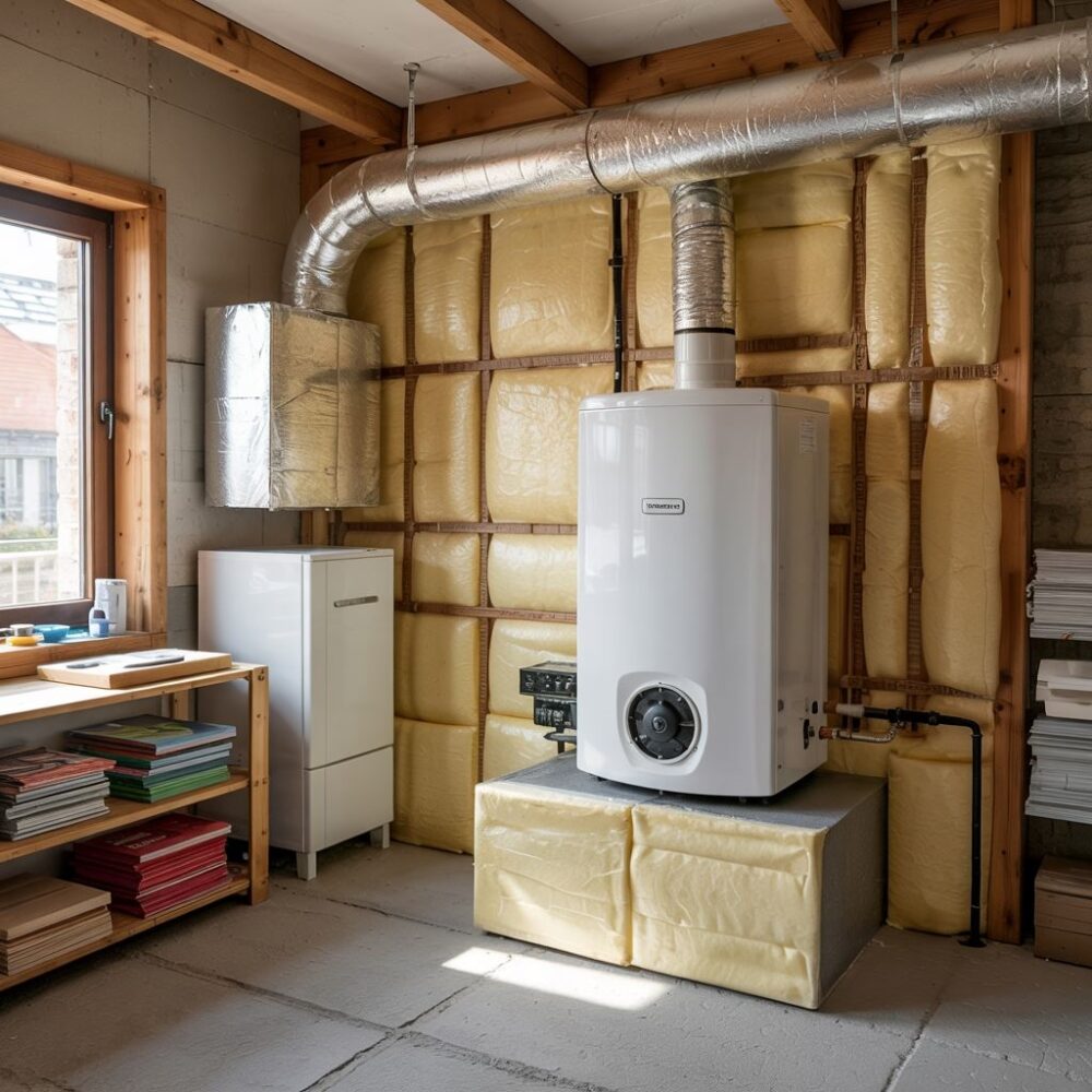 bojler z izolacją z wełny mineralnej