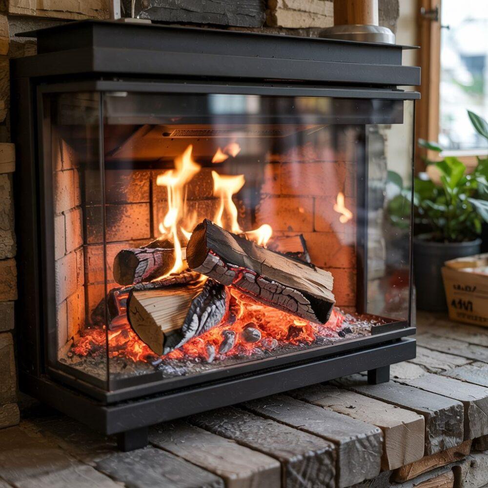 brykiet torfowy w kominku