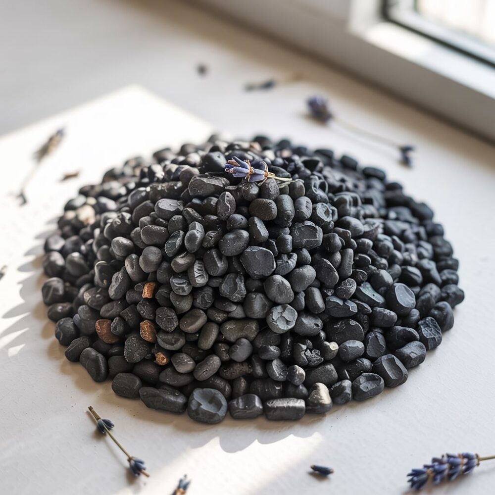 czarne bryłki ekogroszku