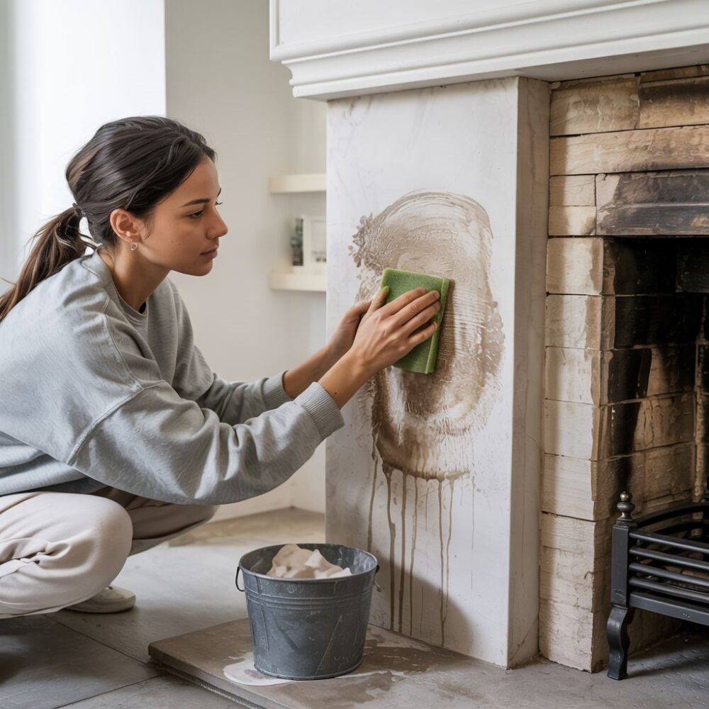 czysta ściana po czyszczeniu