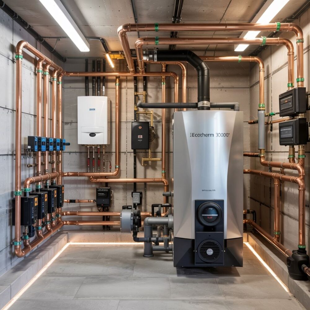 czysty piec centralnego ogrzewania