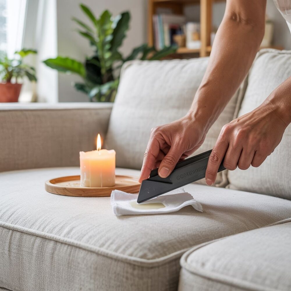 czyszczenie plamy z wosku