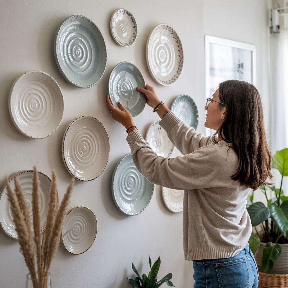dekoracyjne talerze na ścianie
