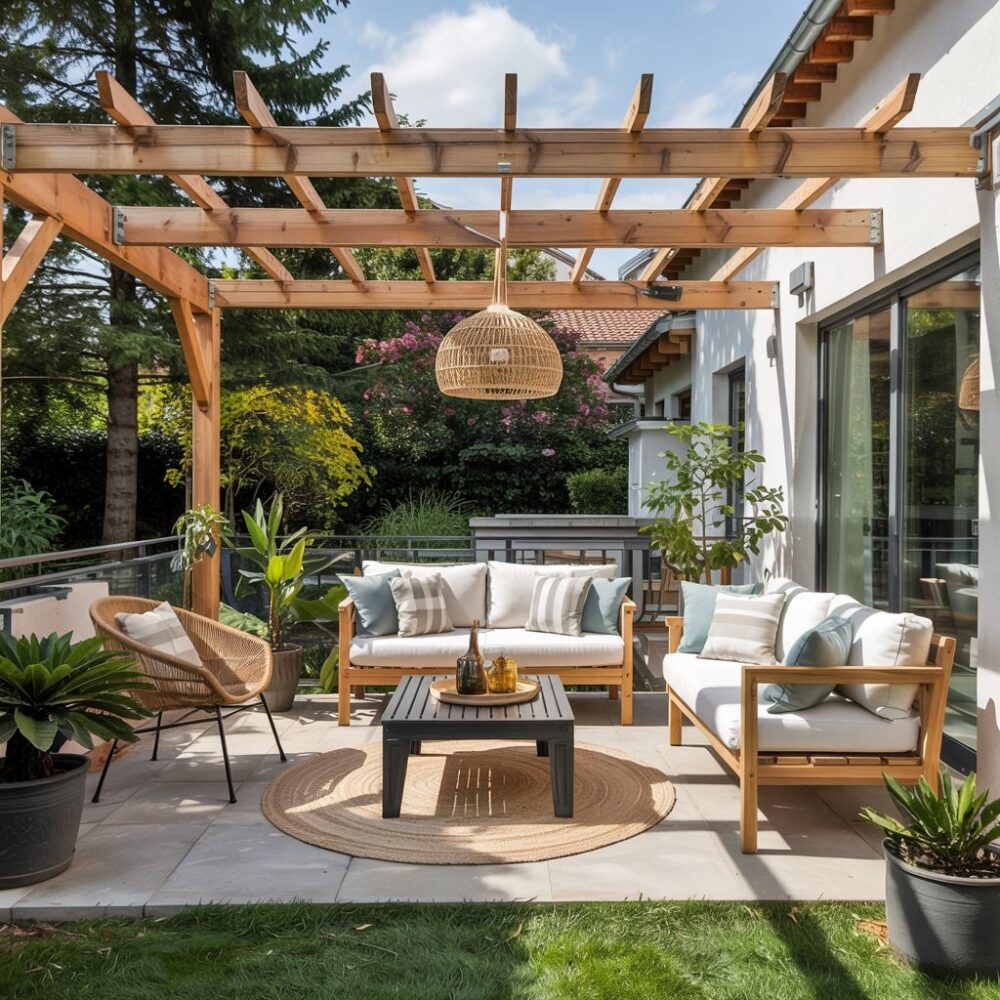 drewniana konstrukcja tarasu