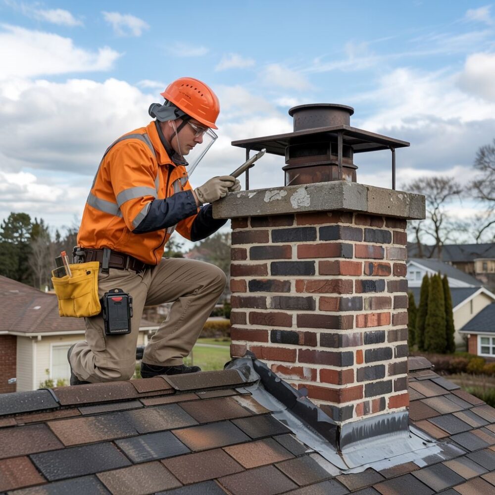 inspektor sprawdzający komin