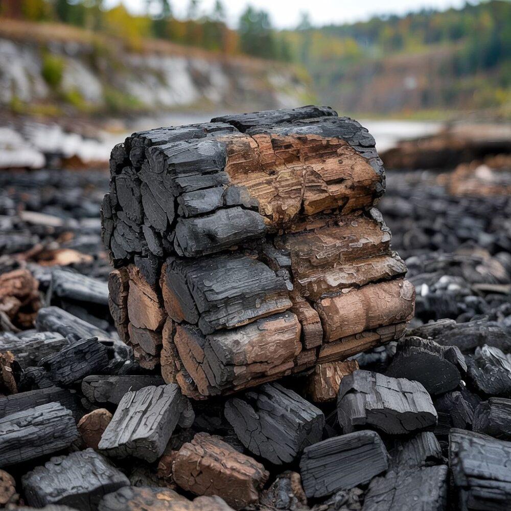 kawałki węgla brunatnego