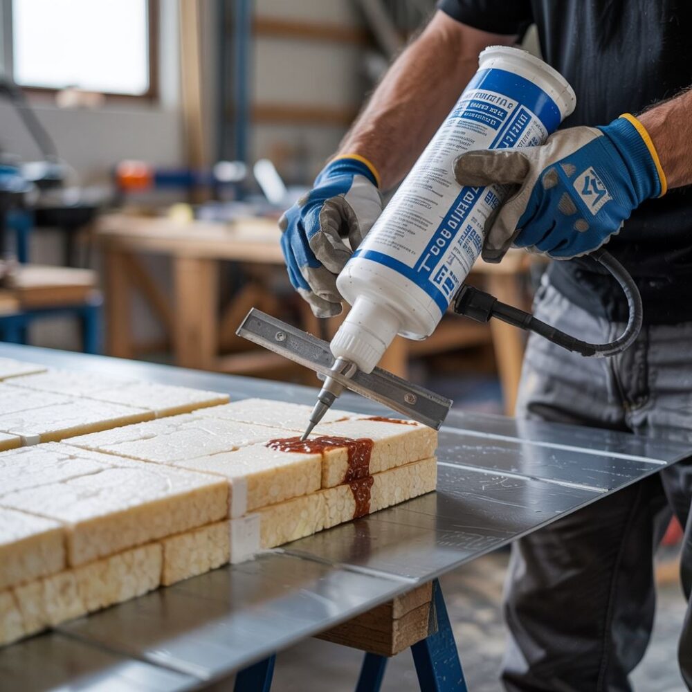 klejenie styropianu do blachy