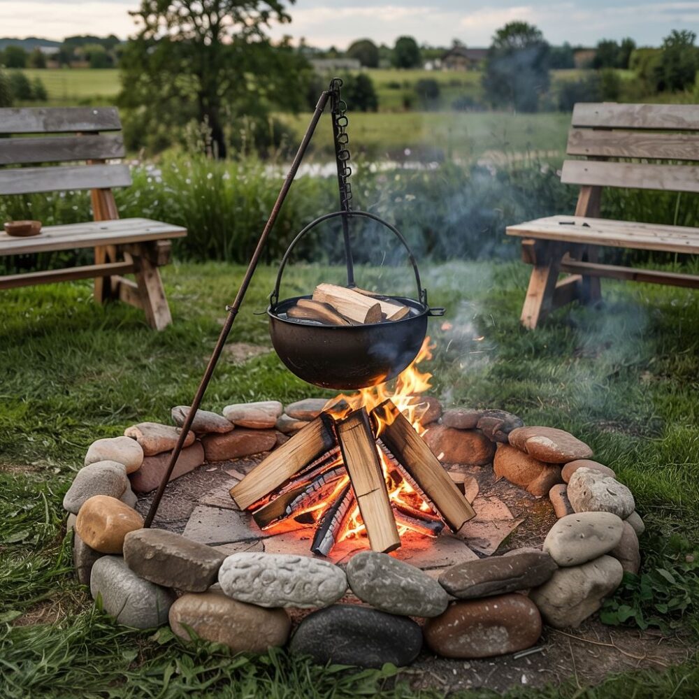 kociołek nad ogniskiem