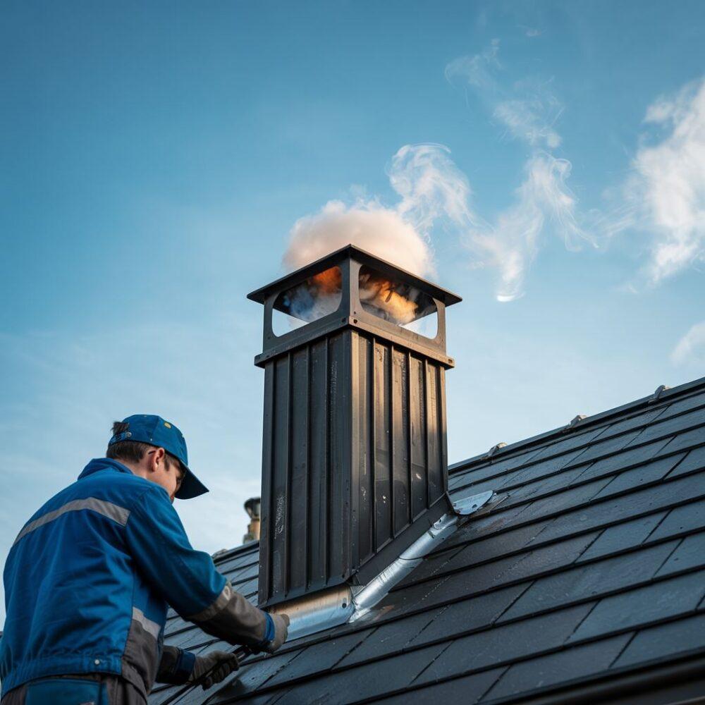 komin na dachu