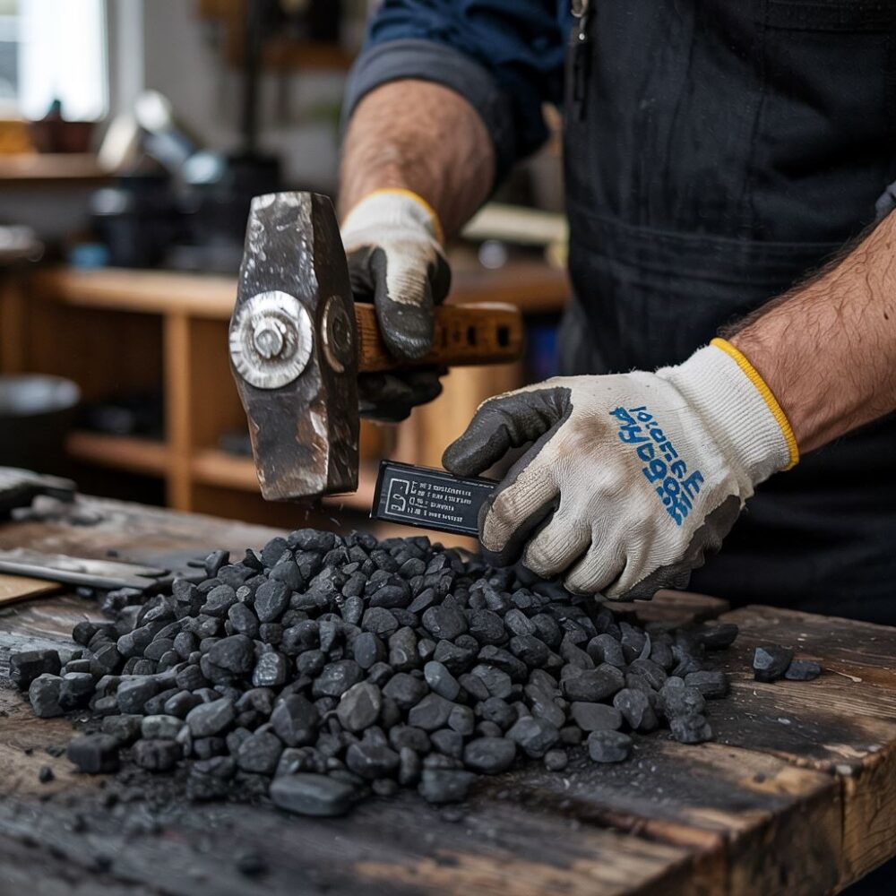 kruszenie węgla rękami