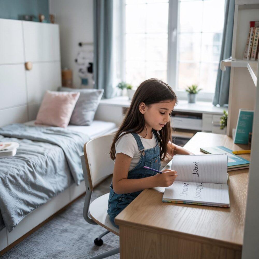 łóżko w małym pokoju