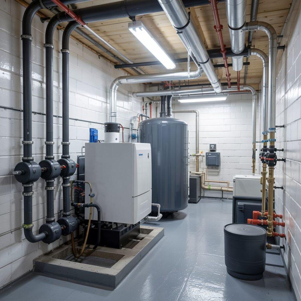 malowanie ścian kotłowni