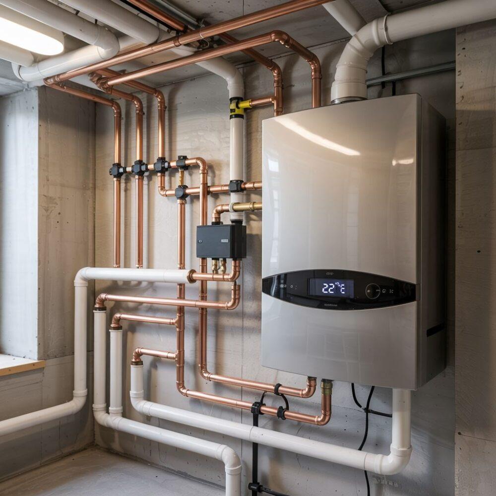 miedziane i plastikowe rury CO