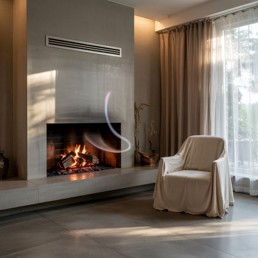 montaż kominka z dopływem powietrza