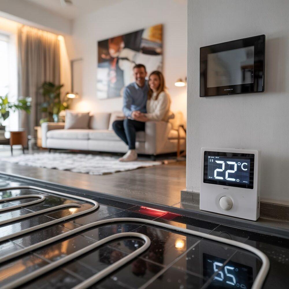 nowoczesna podłoga z ogrzewaniem