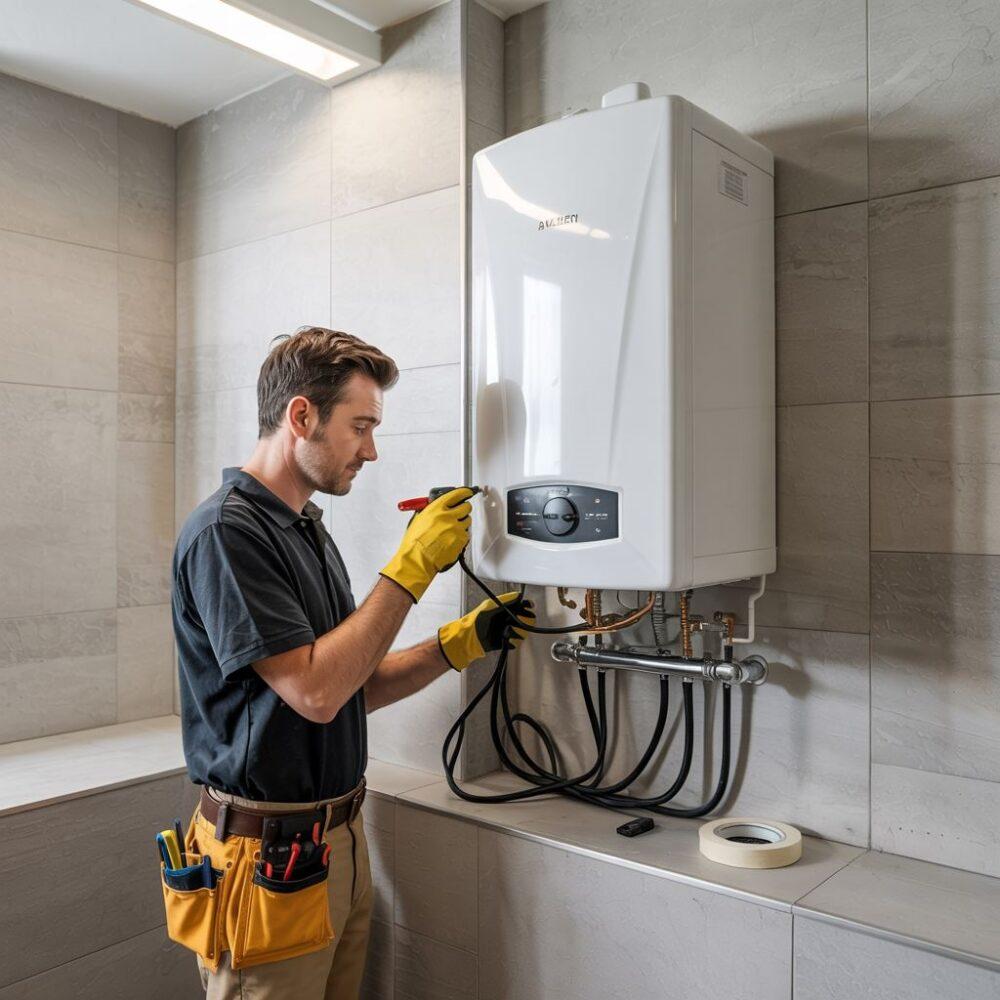 nowoczesny bojler na ścianie