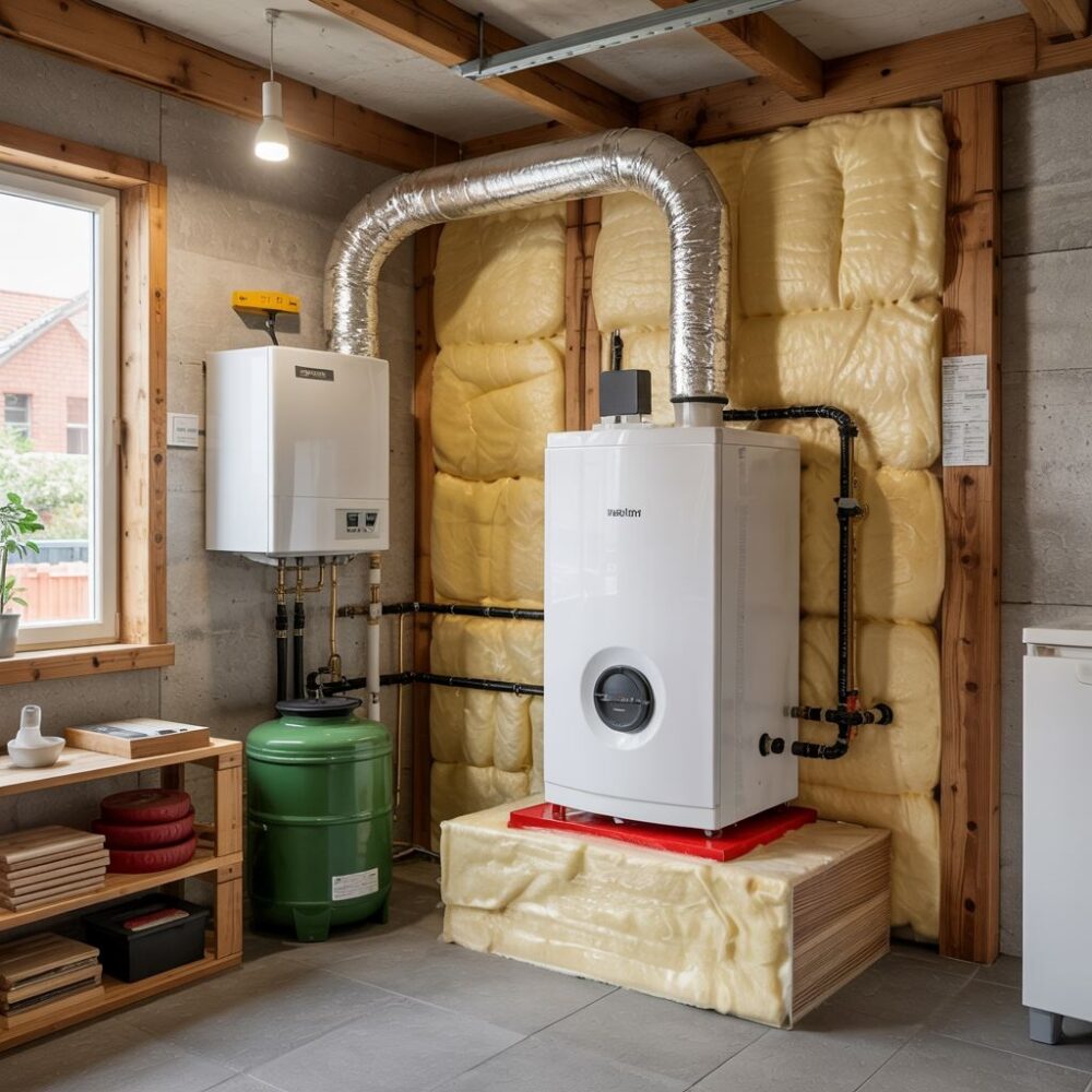 ocieplony bojler w kotłowni