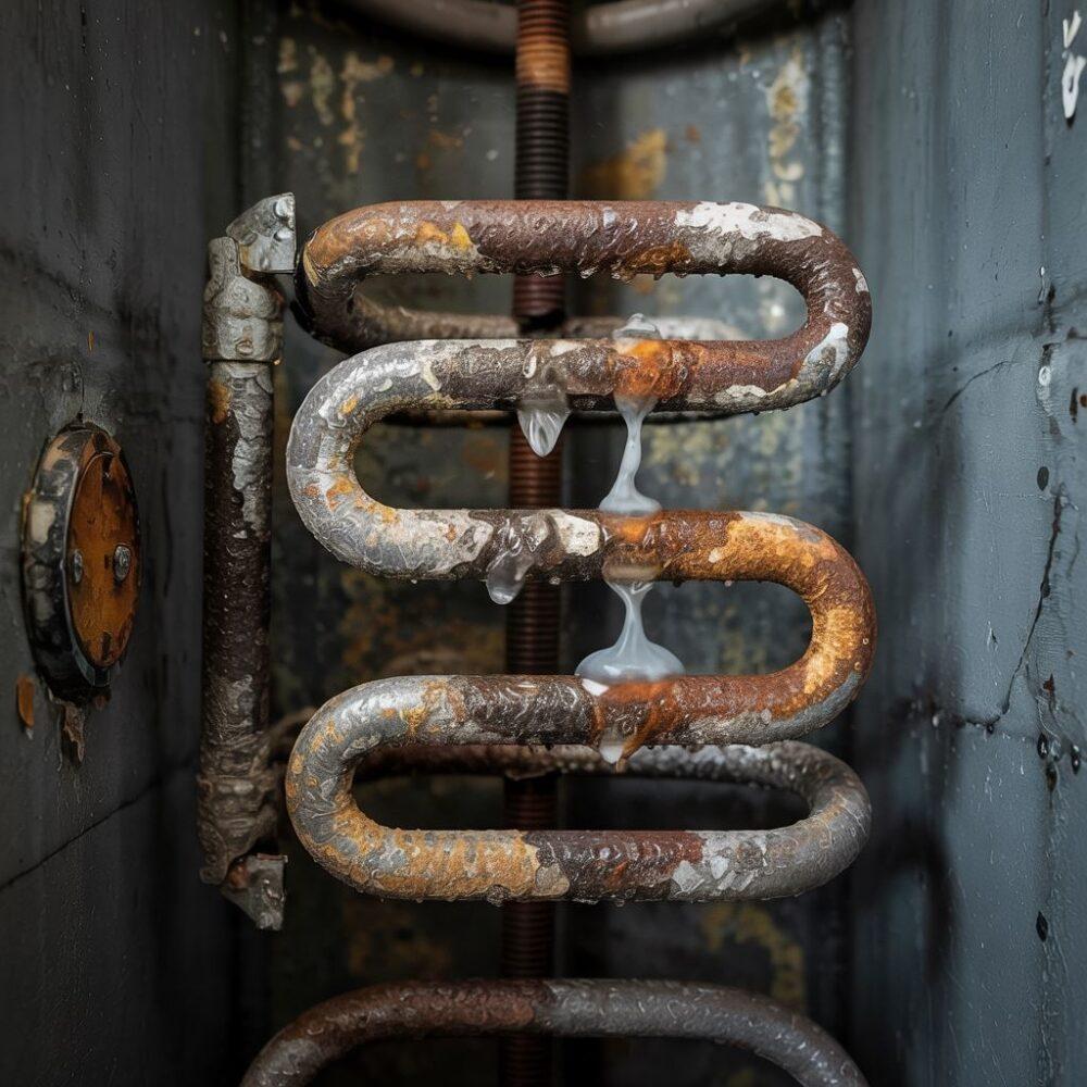 osad kamienia na wężownicy