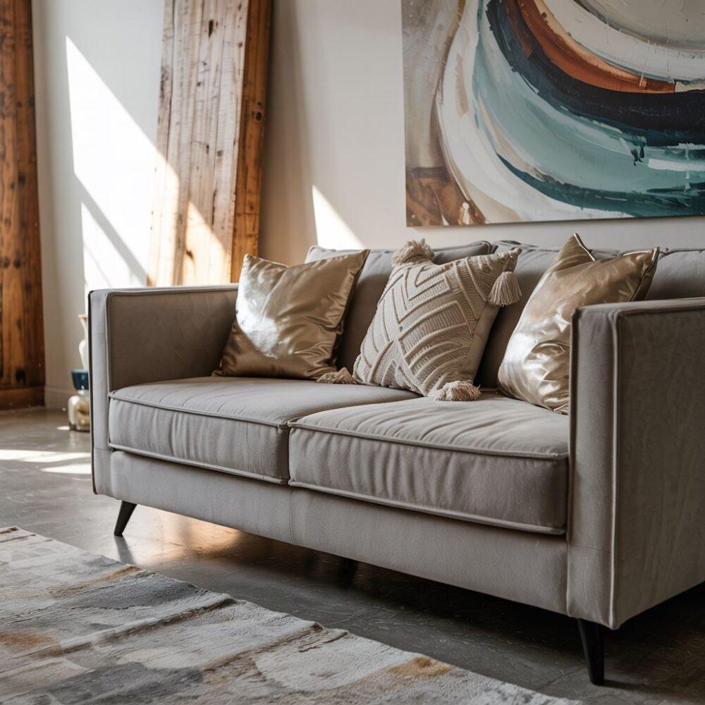 pastelowe poduszki na sofie