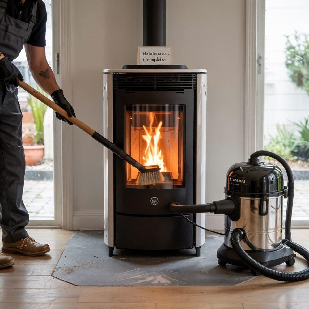 pellet w komorze pieca