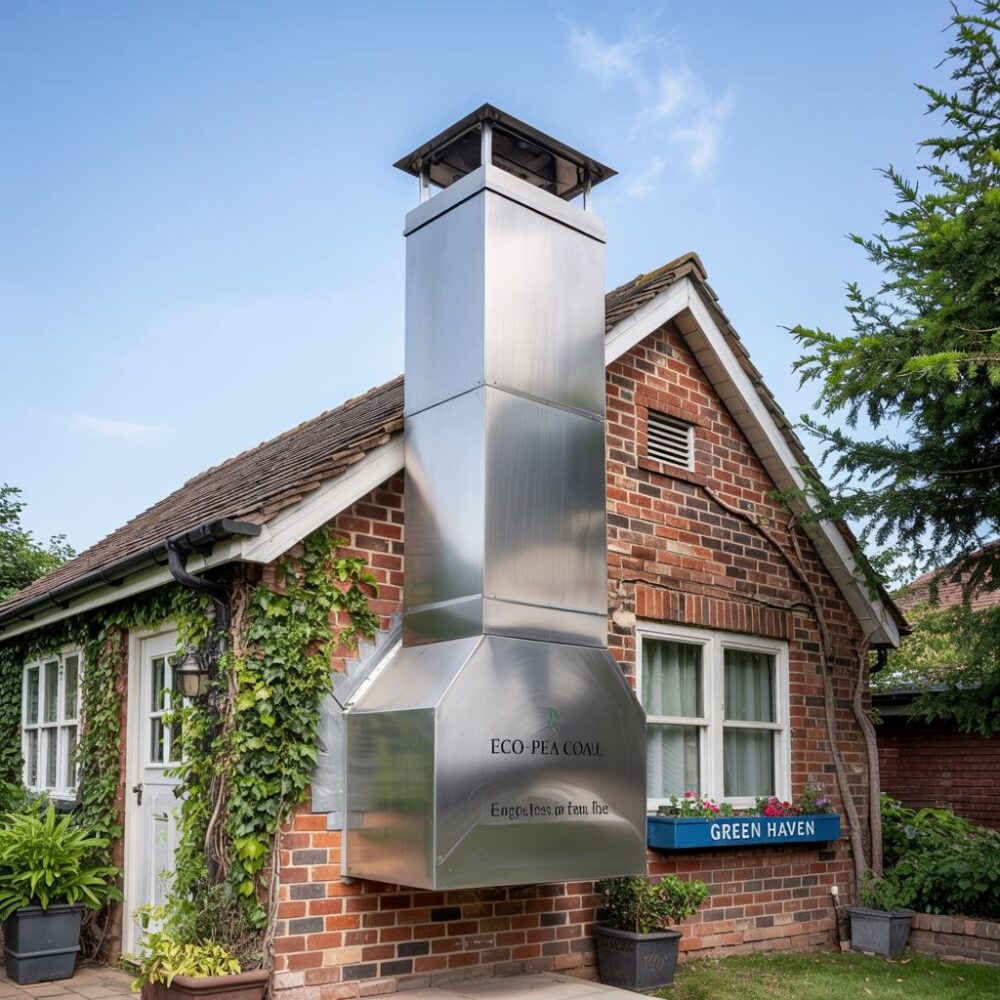 piec na ekogroszek z kominem