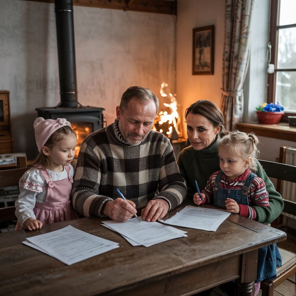 polska rodzina przy węglu