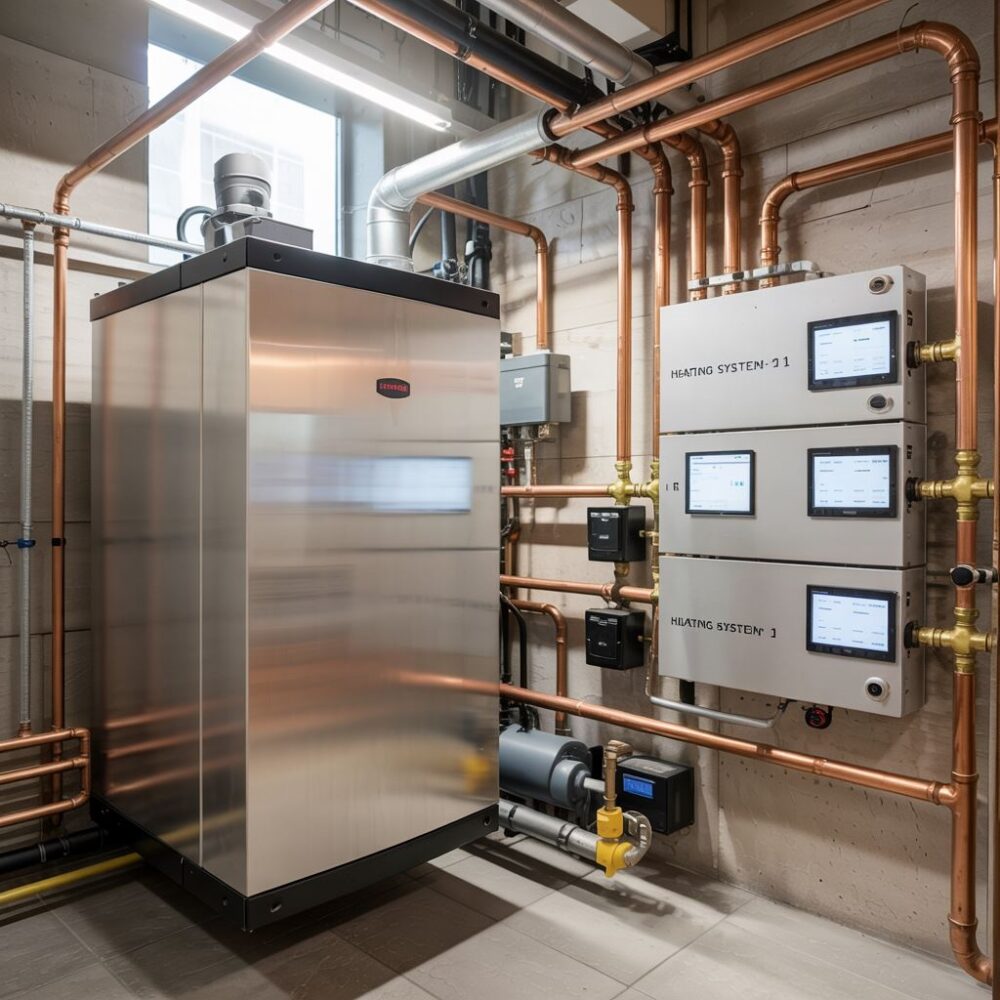 pomieszczenie techniczne z piecem