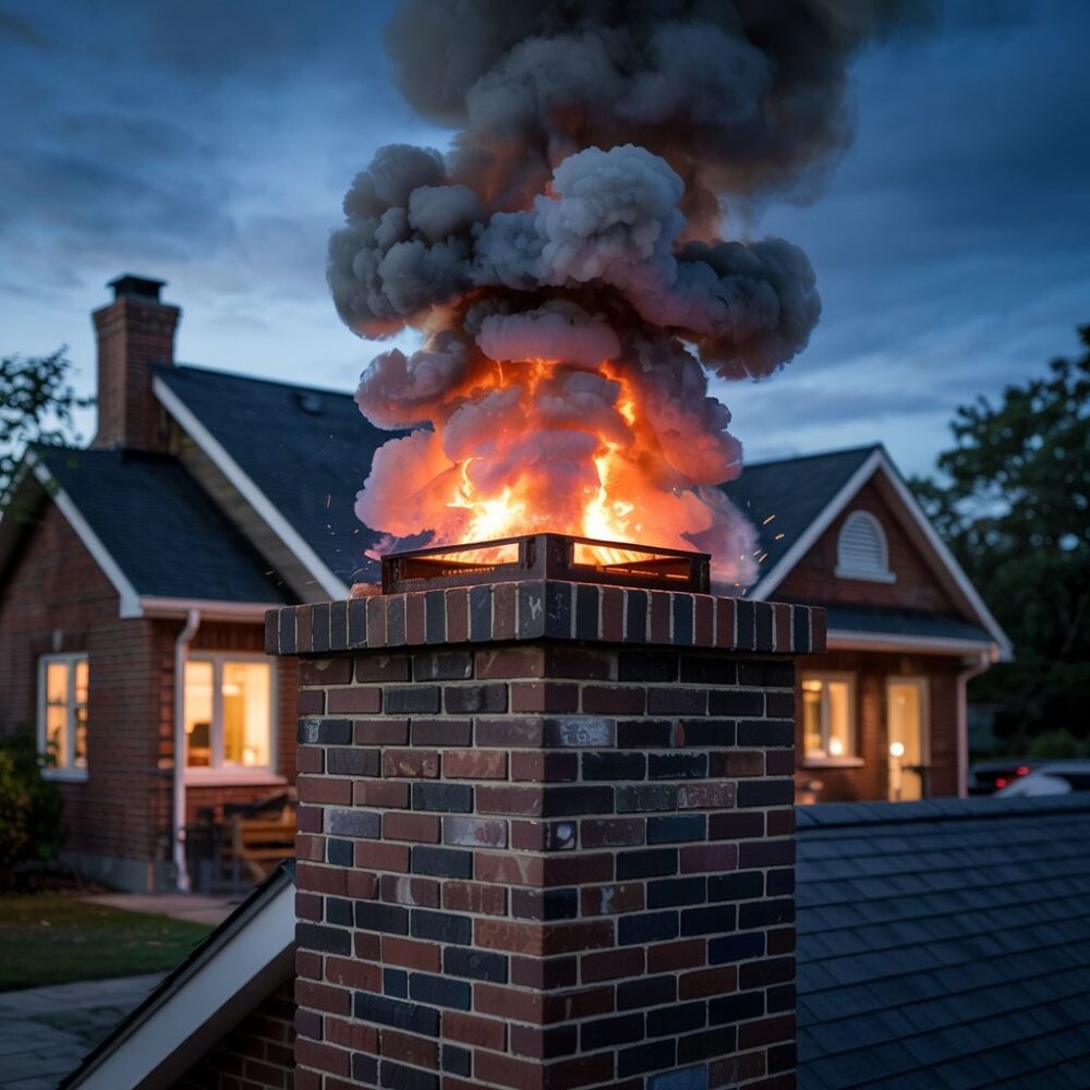 pożar sadzy w kominie