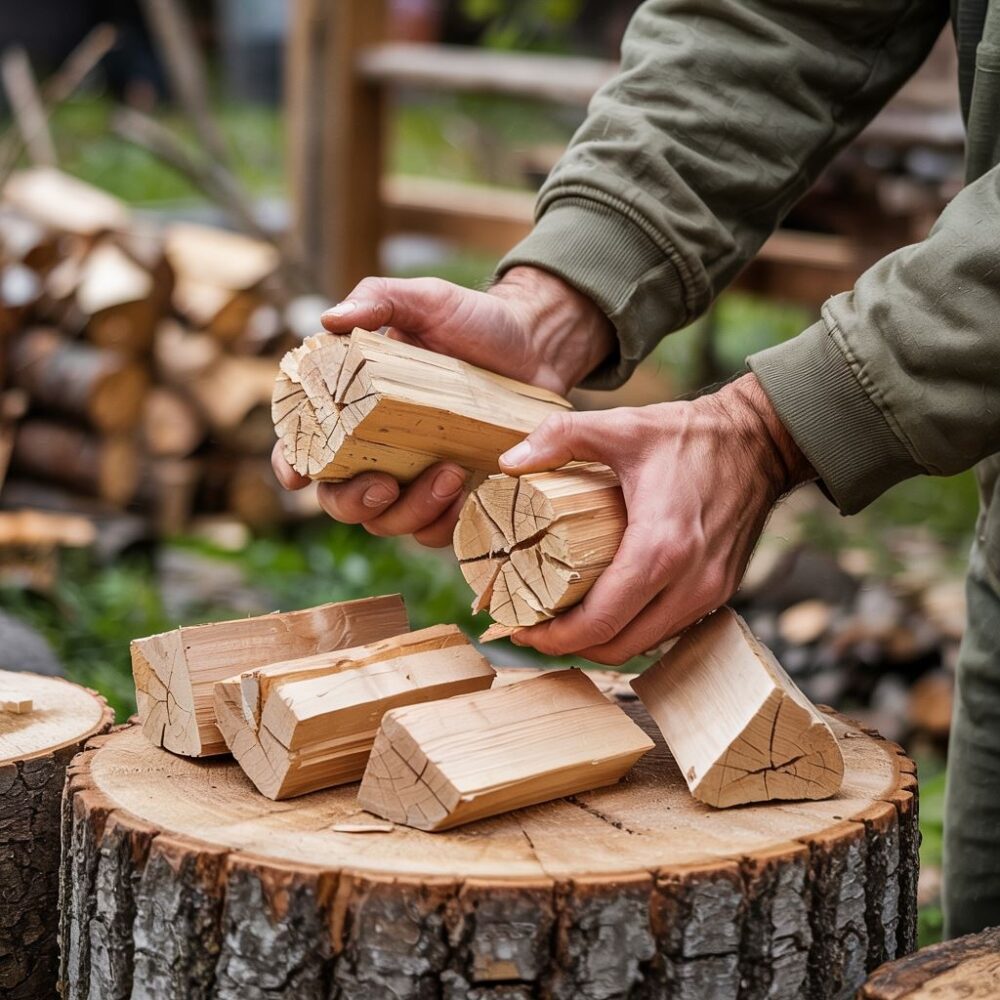 prasowanie gałęzi na brykiet