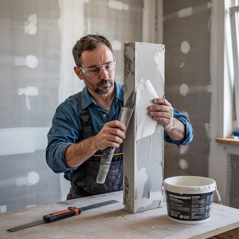 przyklejanie regipsu