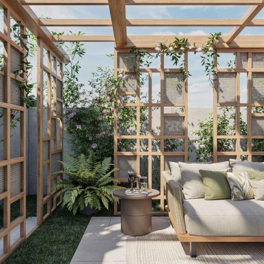 rośliny na bokach tarasu