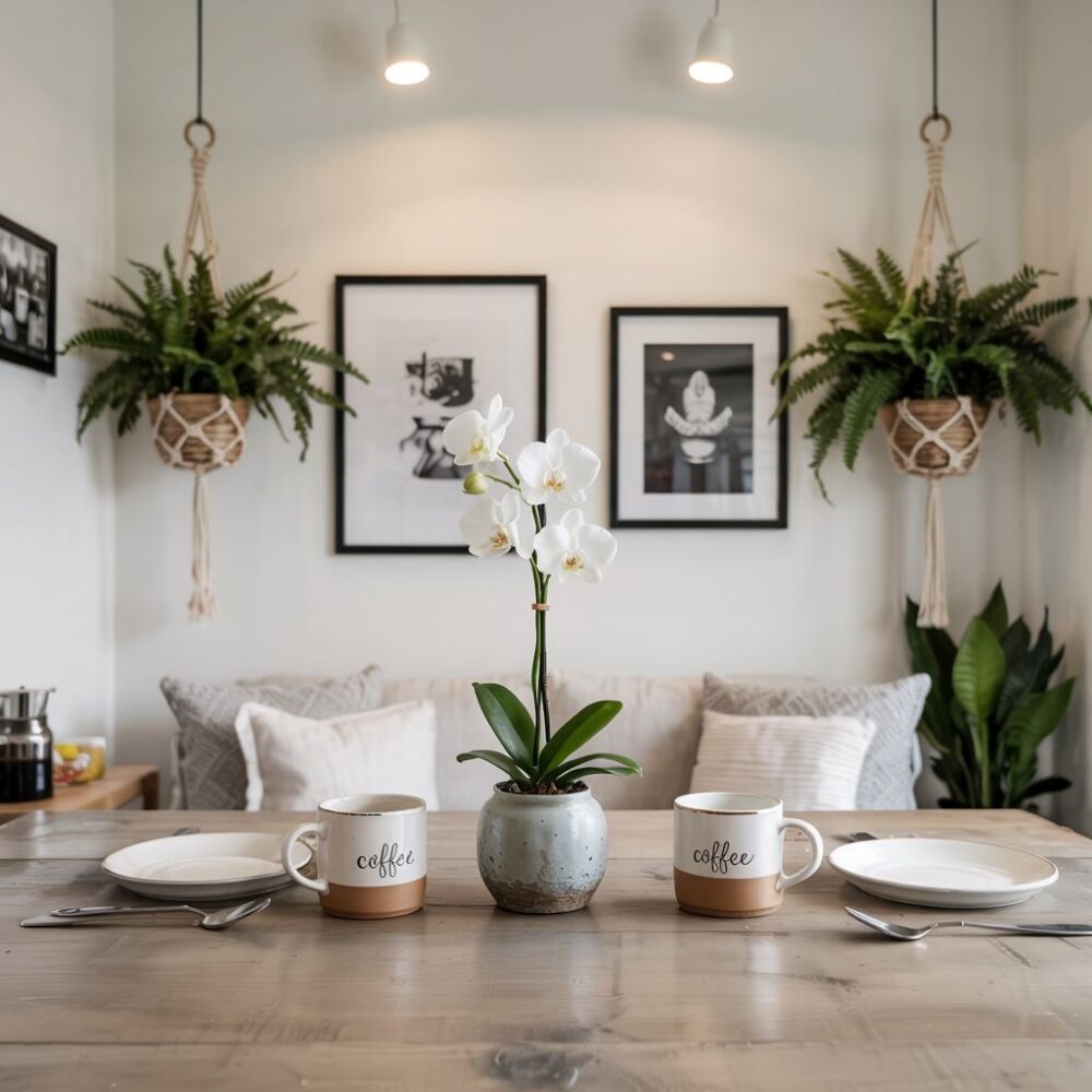 rośliny na ścianie w kuchni