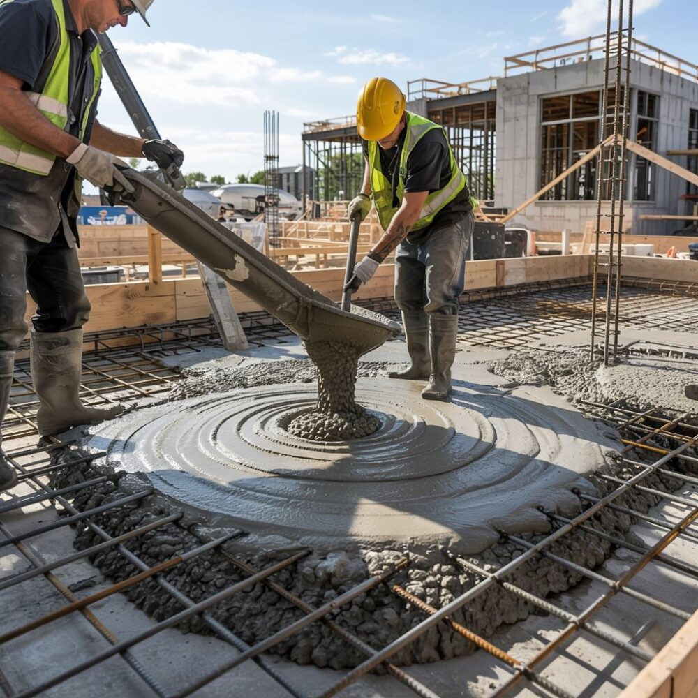 świeżo wylany beton budowlany