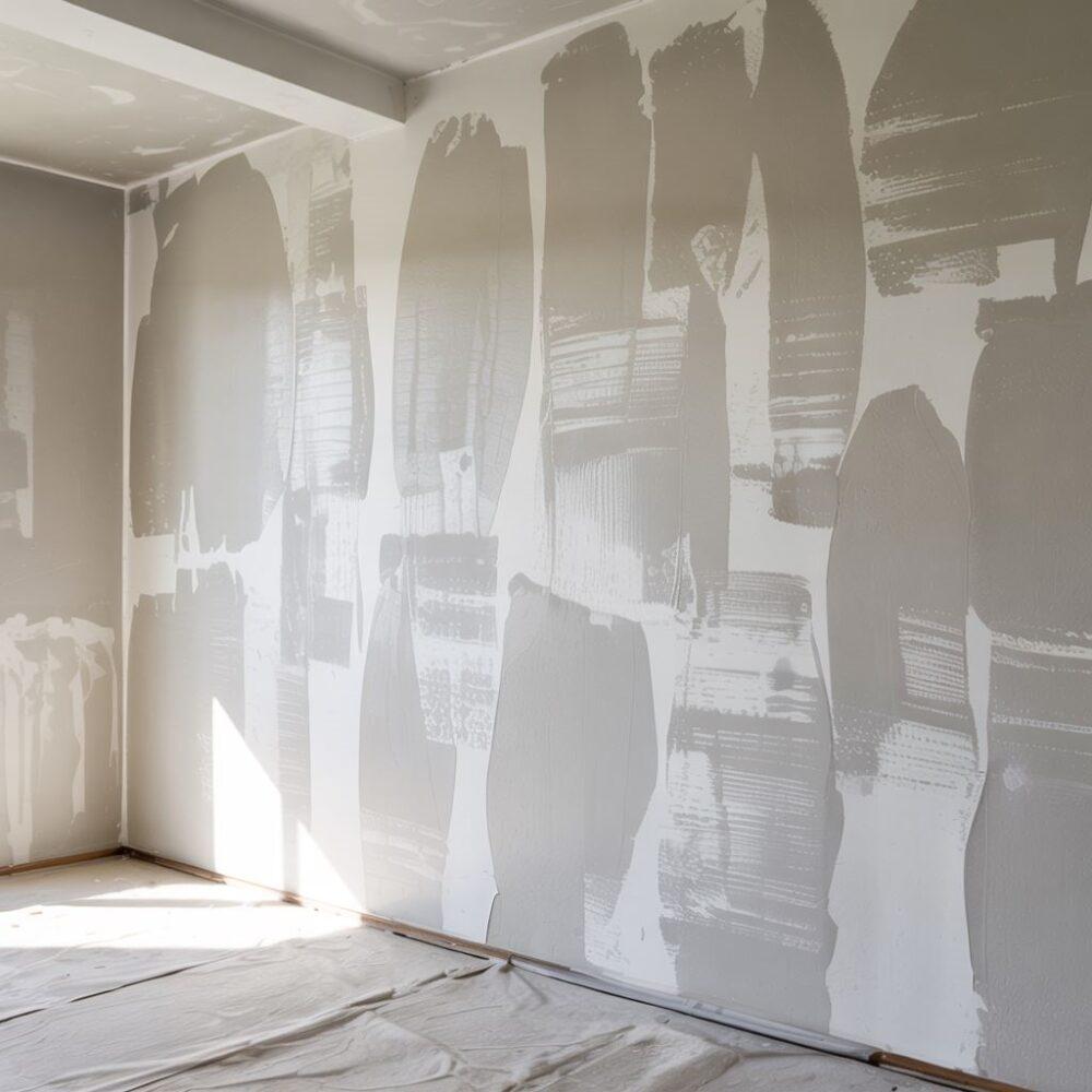 świeżo zagruntowana ściana