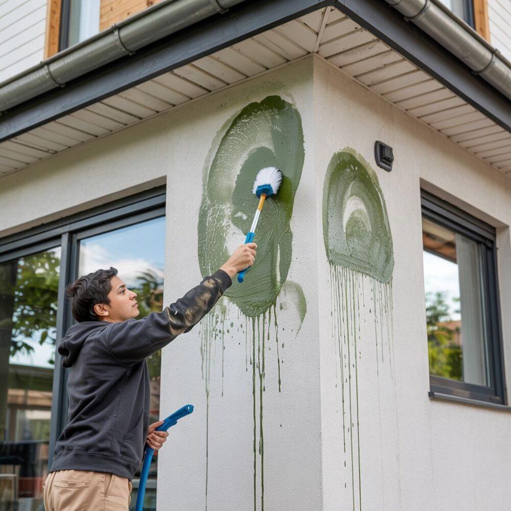 usuwanie glonów z tynku