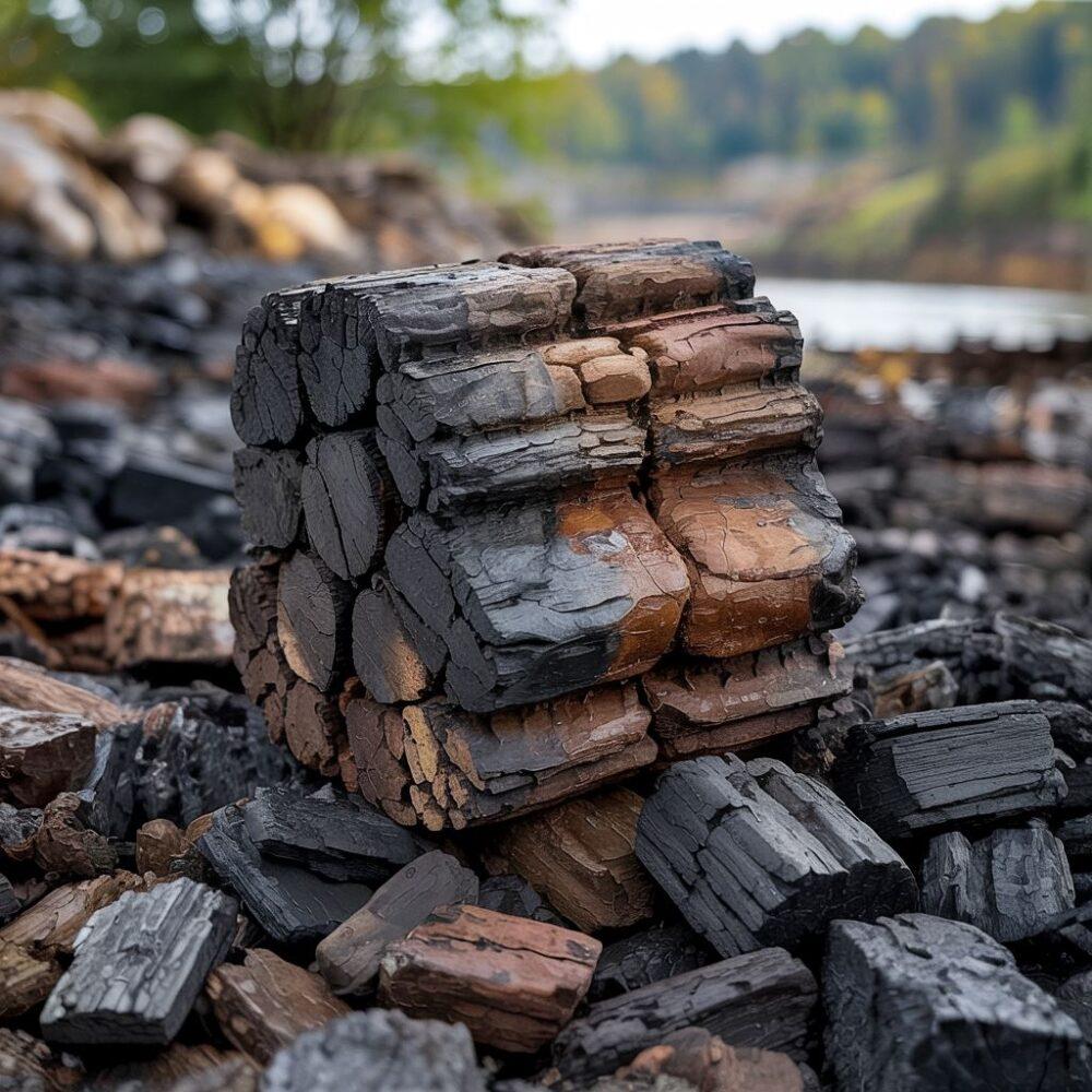 węgiel brunatny z bliska