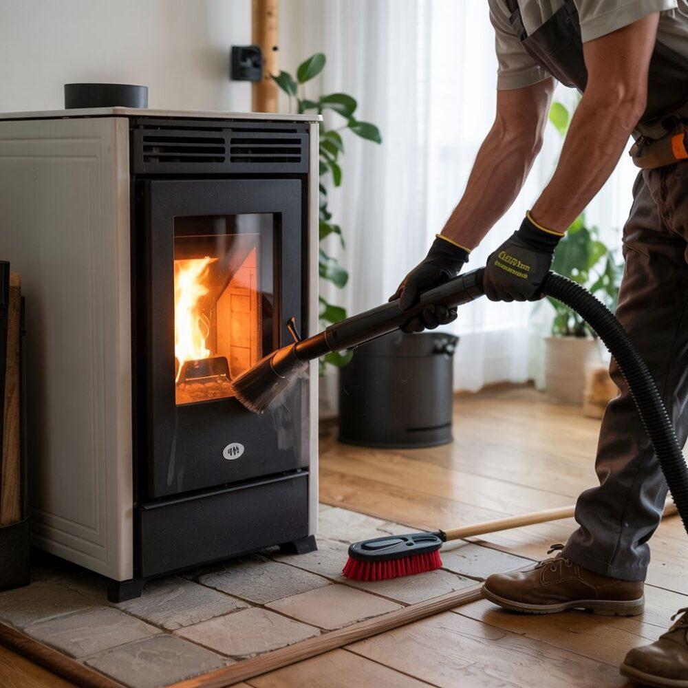 wnętrze pieca na pellet