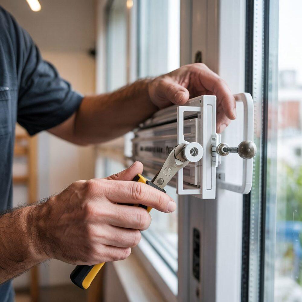 zdejmowanie okna z zawiasów