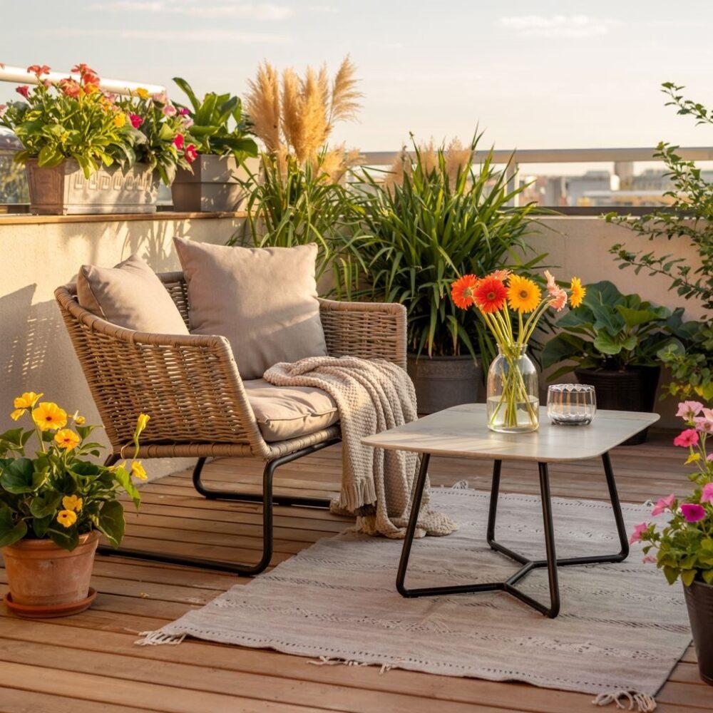 zielone rośliny na tarasie