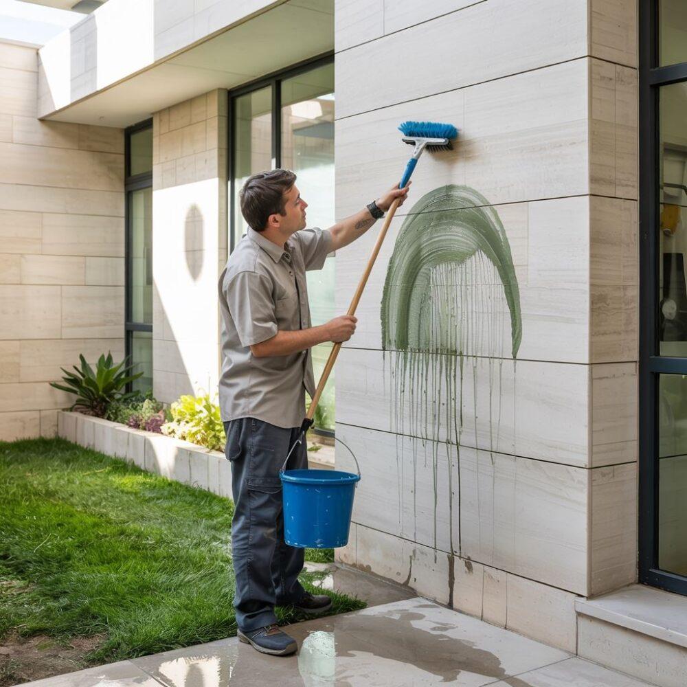 zielony nalot na elewacji