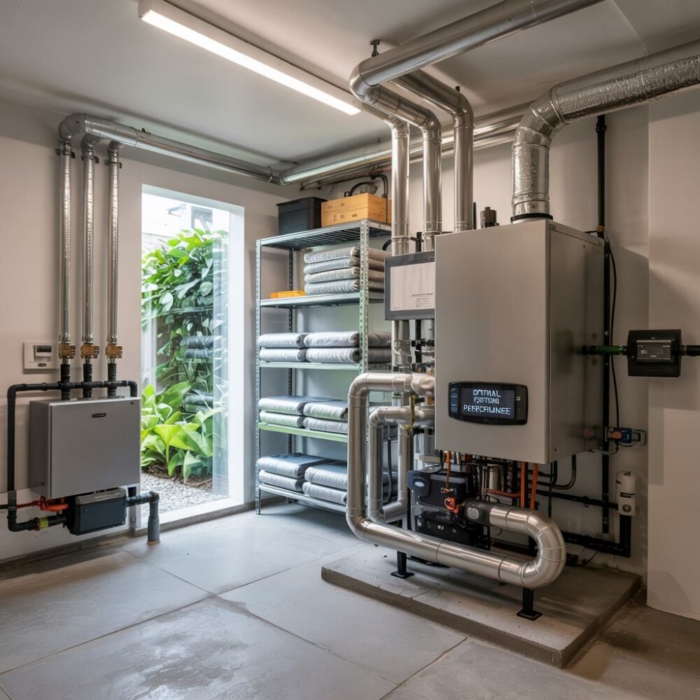 zorganizowane rury w kotłowni